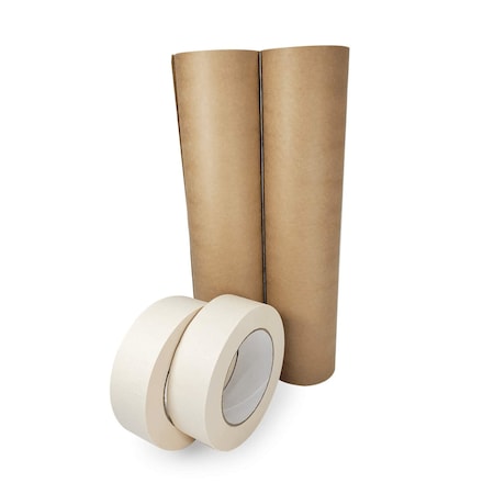 Idl Packaging 12in x 60 yd Masking Paper and 1 1/2in x 60 yd GP Masking Tape, for Covering, 2PK 2x GPH-12, 4457-112
